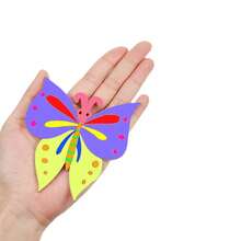 25个未上漆的木制蝴蝶形状，空白蝴蝶木片，适用于DIY绘画工艺品 - A - 查看 6