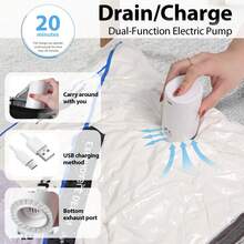 12/16pcs Vacuum Seal Storage Bags With Rechargeable Wireless Pump Travel Reusable Vacuum Storage Bags For Luggage,Clothes, Pillows, Blankets, Bedding, Quilts, Towels, Travel Essentials, Ideal For Sealing Clothes,Organizing Bedding&Travel Packing - 說明印刷- - 查看 2