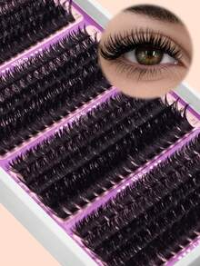 4 Styles Mixed Fluffy Lash Clusters, Single Lashes, Faux Mink Lashes, D Curl 10-18mm Mixed False Lashes For Bridal Makeup, Lash Clusters, Single Lashes, False Eyelashes - D - View 7
