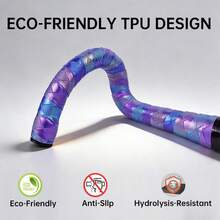 1 Pair Pollycycle Colorful Bicycle Handlebar Tape, Anti-Slip Shock Absorbing Road Bike Handlebar Wrap, Durable Bicycle Curved Handle Bar Wrap, Bike Accessory - Multicolor - View 6