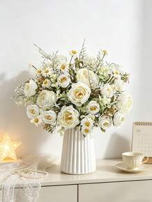 1PC Artificial Rose Sunflower, Rose Daisy Bouquet, DIY Wedding Decoration Wreath Materials, Bridal Handheld Flowers, Wrist Flowers, Chest Flowers, Headflower Decoration Accessories, Wedding Car Decoration, Door Arch Decoration, Home, Restaurant, Bedroom, Vase Decoration, Birthday Party Decoration Materials, Valentine's Day And New Year Gifts, Valentine's Day Gifts, Graduation Gifts - White - View 7