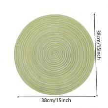 12pcs Round Woven Placemats, Bohemian Rustic Style - Washable, Heat-Resistant, Durable, Suitable For Barbecue, Outdoor, Dinner Parties, Indoor & Outdoor, Durable Woven Placemats For Dining Tables, DIY Crafts And Art Decor - Green - View 8