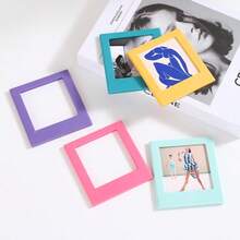 1Pc Square Magnetic Mini Picture Frame Fridge Magnet DIY Instant Photo Display Stand Versatile Combination Magnet Tiles Tabletop Free Splicing For Teens Adults Friends Mother's Day Gift Graduation Present Desk Accessories Dorm Room Decor Aesthetic Photo Display Refrigerator Magnet Photo Frame - Multicolor - View 12