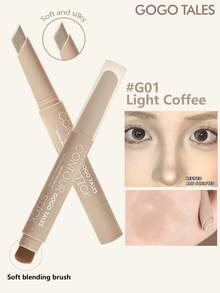 GOGO TALES 2-In-1 Matte Contour Stick, Monochrome 3D Sculpting For Cheeks, Nose And Philtrum, Highlighter & Contour Pencil, Suitable For Beginners, GOGOTALES - #G01 Light Coffee - View 1