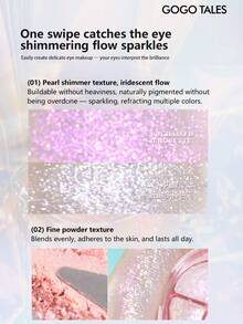 GOGO TALES Palet Eyeshadow Pearl Gloss 4 Warna, Highlighter Pearl Gloss, Tahan Lama dan Anti Luntur, Palet Mini Portabel, Cocok Untuk Pemula GOGOTALES - #G01 Cahaya Bulan - View 7