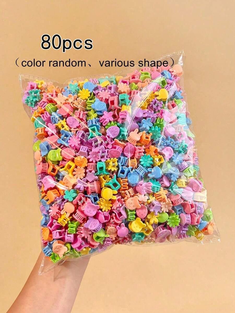 15/30/80pcs - New Multicolor & Assorted Shape Small Hair Clips, Girls Daily Casual Versatile Hair Accessories, Bangs & Side Hair Clips - Multicolor - View 1