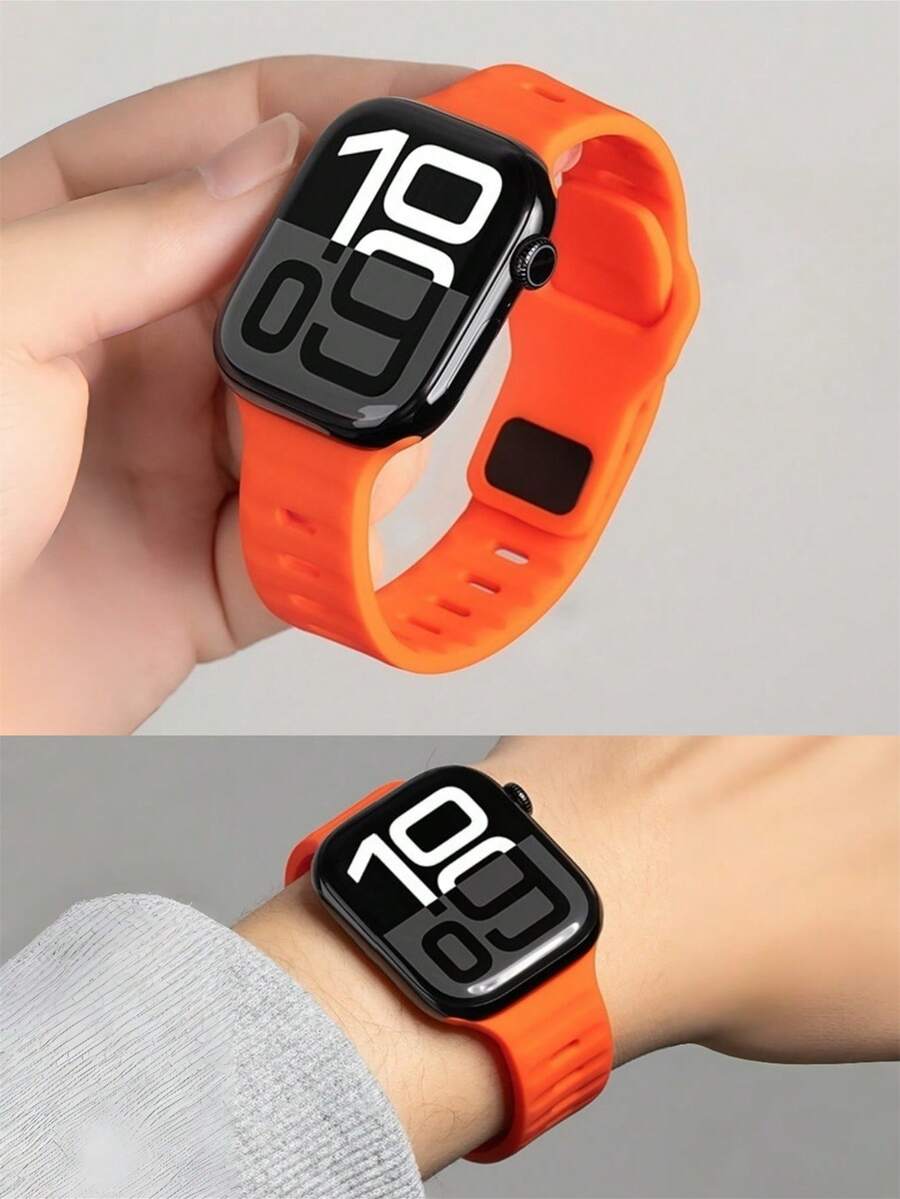1条运动硅胶表带，兼容 42mm、38mm、40mm、41mm、44mm、45mm、46mm、49mm，时尚智能手表替换表带，适用于Series Ultra2、Ultra SE2、SE 11、10、9、8、7、6、5、4、3、2、1，男女通用