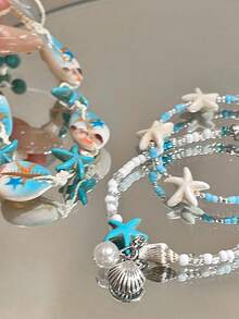 1/3 chiếc vòng tay hình sao biển vỏ sò, vòng tay phong cách Boho đi biển, trang sức bãi biển chủ đề đại dương kiểu Hawaii có thể xếp chồng lên nhau, vòng chân hạt vỏ sò mùa hè, vòng tay ngọc trai cho nữ, vòng chân có thể điều chỉnh kiểu Hawaii Jamaica, trang sức nàng tiên cá, đồ dùng dự tiệc. - Vòng tay chủ đề đại dương - Xem 9
