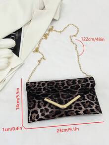 New Leopard Print Envelope Bag, Vintage Style Niche Design Fashion Handbag For Women - Multicolor - View 2