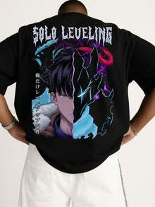 Senaste modellen 2026. Ny sommarkollektion 2026: Vintage anime-mönstrad T-shirt för män - Unisex T-shirt för serietidningsentusiaster, med slående anime-karaktärsdesigner, svart bomulls-T-shirt med rund hals och korta ärmar, lämplig för alla årstider, T-shirt med vintage-mönster. Fri frakt, leverans inom 24 timmar. Populärhet - Svart - Visa 6