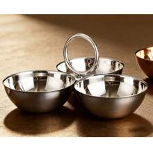 1个不锈钢茶盘 客厅水果零食盘 糖果甜点干果盘 小吃碟 食品托盘 - 銀色 - 查看 5