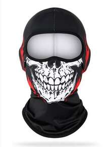 1件装户外骑行绿色小妖精拉法帽，骷髅趣味面罩，绿色鱼头套，社交媒体拍照道具 - 搞怪 - 查看 5