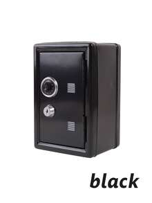1 pieza de Hucha vertical, Caja de almacenamiento de monedas de metal, Alcancía pequeña de escritorio con llave y cerradura con contraseña, Organizador de suministros de oficina, con cajón incorporado, regalo ideal para familia y amigos - Rosa - Ver 11