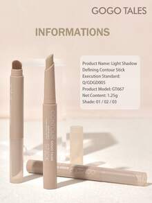 GOGO TALES 2-In-1 Matte Contour Stick, Monochrome 3D Sculpting For Cheeks, Nose And Philtrum, Highlighter & Contour Pencil, Suitable For Beginners, GOGOTALES - #G01 Light Coffee - View 10