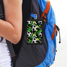 Cartera de cuello plegable 3 veces con diseño de dibujos animados, incluye monedero con cremallera, compartimento para billetes y diseño de llavero. Se puede colgar con correa, cierre de gancho y bucle. - Multicolor - Ver 4