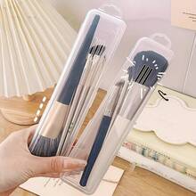 1/4 Portable Cutlery Storage Box With Lid| Multifunctional Storage Box, Suitable For Cutlery, Stationery, Pencils, Makeup Brushes, Eyeshadow/Eyebrow Pencils, And Makeup Tools, Easy To Clean, Suitable For Rectangular Cutlery, Ideal For Travel And Outings - 1 - Xem 4