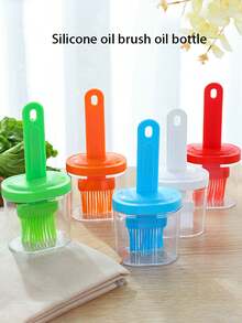 1 cọ quét dầu bằng silicon kèm chai, dụng cụ nhà bếp chịu nhiệt cao, tích hợp chai và cọ quét dầu bằng nhựa. - Nhiều màu - Xem 1