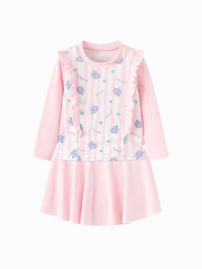 Balabala Bộ bikini mùa hè 2026 cho bé gái, đồ bơi chống tia UV, chất liệu mềm mại chống clo, kiểu dáng váy đi biển ngoài trời dễ thương.