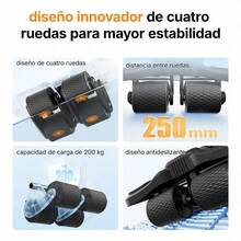 Ruedas para Abdominales con Retorno Automático | Ejercicio Eficiente para Tonificar el Cuerpo - Negro1 - Ver 3