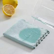 10pcs Microfiber Kitchen Cleaning Cloths, Lint-Free Streak-Free Glass And Dish Towel Rags, Reusable Fish Scale Texture Cleaning Towels For Kitchen Counters, Stove, Sink And Tableware, Highly Absorbent Quick-Dry Polishing Cloths For Windows, Mirrors And Cookware, Durable Household Kitchen Cleaning Supplies For Grease, Water Stains And Smudge Removal - 25x25 cm - Xem 9