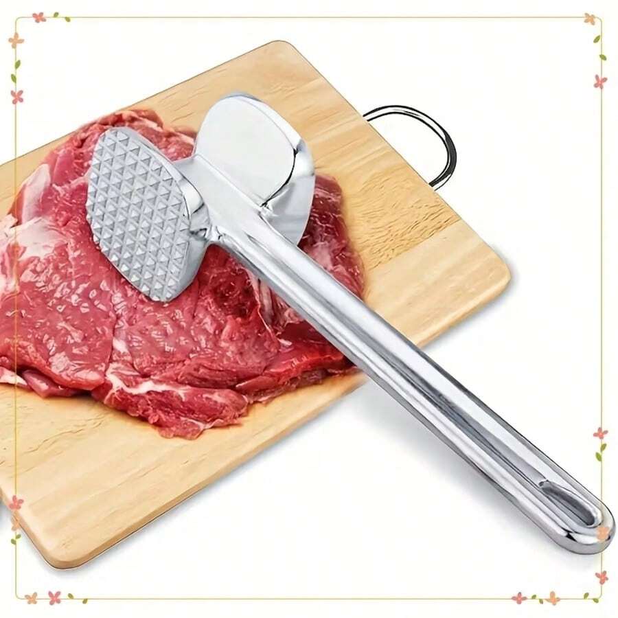 1 chiếc búa làm mềm thịt đầu vuông, búa làm mềm thịt bò bít tết, búa làm mềm thịt gia dụng dùng cho các miếng thịt lớn, búa làm mềm thịt bò, búa làm mềm thịt hai mặt.