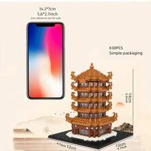 3-In-1 Ancient Style 3D Puzzle Building Blocks, Suzhou Garden/Summer Palace/Yellow Crane Tower Model, High Difficulty Assembly Blocks, Desktop Decor And Holiday Gift - Multicolor - View 6