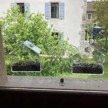 Lồng chim acrylic có đế hút chân không, máng ăn chim treo tường trong suốt, phụ kiện thú cưng. - Màu trắng trong suốt - Xem 7