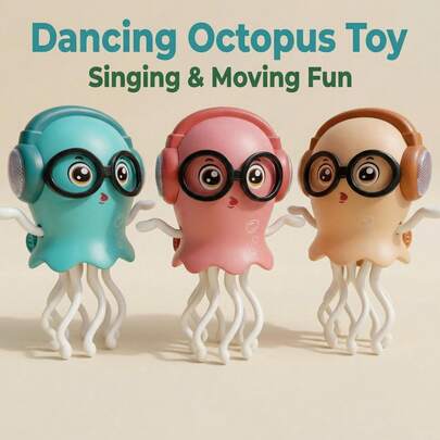新型クロールダンスオクトパス、LEDライト付き音楽再生するイカのおもちゃ、自動障害物センサー、賢いタコの探検者、電池別売り