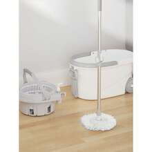 Spin Mop And Bucket System With Wringer For Floor Cleaning, Floor Mop Bucket With Stainless Steel Handle, Mop With Spin Bucket And 3 Microfiber Mop Heads - A - Xem 3