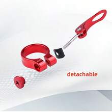 1pc Universal Mountain Bike Seatpost Clamp, Quick Release Seat Tube Clamp, Lockable, Multi-Color Options, 28.6/31.8/34.9mm, Aluminum Alloy, Minimalist & Durable, Suitable For Cycling, Commuting, Mountain & Off-Road - Black - View 3