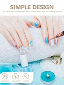 5 pièces Ensemble de stylos pour nail art, stylo extracteur de nail art ultra-fin à seringue, ensemble de pinceaux, stylo de peinture et de coloriage de fleurs japonaises, outils de nail art. - Noir - Voir 2