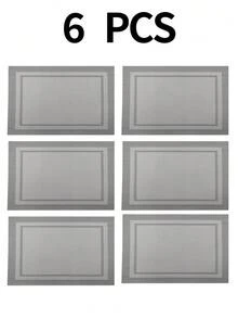 1/2/4/6 piezas Set de Individuales Tejidos de PVC a Rayas Multicolor, Individuales Rectangulares Lavables Adecuados para Decoración del Hogar y Cocina - Multicolor - Ver 17