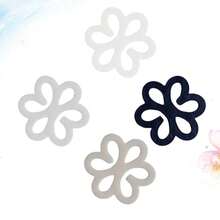 6pcs Flower, Butterfly, Heart, Geometric Pattern (ABS Resin) Adjustable Non-Slip Bra Strap Clips, Invisible Bra Strap Buckles, Suitable For All Seasons - Black - View 4