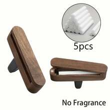 Difusor de aromaterapia con clip para rejilla de ventilación del coche, incluye 5 varillas de fragancia, compatible con cualquier aceite esencial y perfume (sin fragancia), diseñado para rejillas de aire acondicionado del coche - Versión con tapa de madera - Ver 8