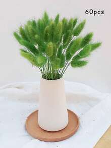 60/120/240pcs Bohemian Style Artificial Plants Decor - Bunny Tails - Multi-Color, Suitable For Home, Wedding, Office, Cafe Decoration - Valentine's Day And Mother's Day Gifts - Green 1 - View 9