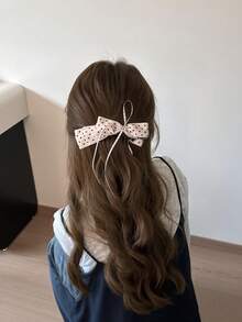 3pcs Elegant Polka Dot Bow Banana Hair Clips, Suitable For Daily Use - Multicolor - View 5