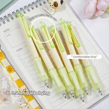 6支/套香水笔按压式中性笔套装高外观按压式ST头黑色速干笔刷问号笔，ST速干卡通动物黑色笔学生速干笔刷问号笔按压式减压笔中性笔0.5速干卡通学生文具笔中性笔高外观，笔按压式中性笔卡通女孩爱心签名高外观速干笔学生创意写作中学生创意礼品文具 - 套裝 - 查看 6