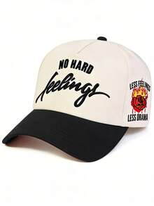 1 chiếc mũ lưỡi trai nam "NO HARD" thêu hoa hồng, có thể điều chỉnh, thích hợp cho hoạt động ngoài trời, chống nắng, mùa xuân, mùa thu, du lịch, bãi biển, kỳ nghỉ, lễ hội. - nhiều màu - Xem 4