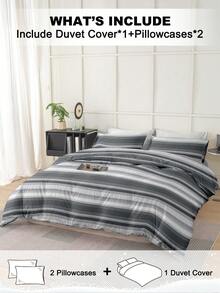 这款三件套线条几何现代印花被套采用超柔软透气的高品质超细纤维面料制成，适合所有季节，可机洗，不易褪色，不起球，防缩水，抗皱，时尚波西米亚风/农舍风/现代简约风卧室装饰，易于保养，适用于特大号/大号/双人床/单人床，是家庭、宿舍、公寓、客房、度假屋、出租房和送礼的理想之选。 - 彩色 - 查看 2