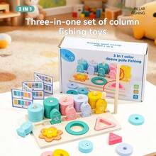 Children's Matching Fishing Puzzle Stacking Blocks Toy, Montessori Early Education Cognitive Matching Fish Toy For Boys And Girls - Multicolor - View 2