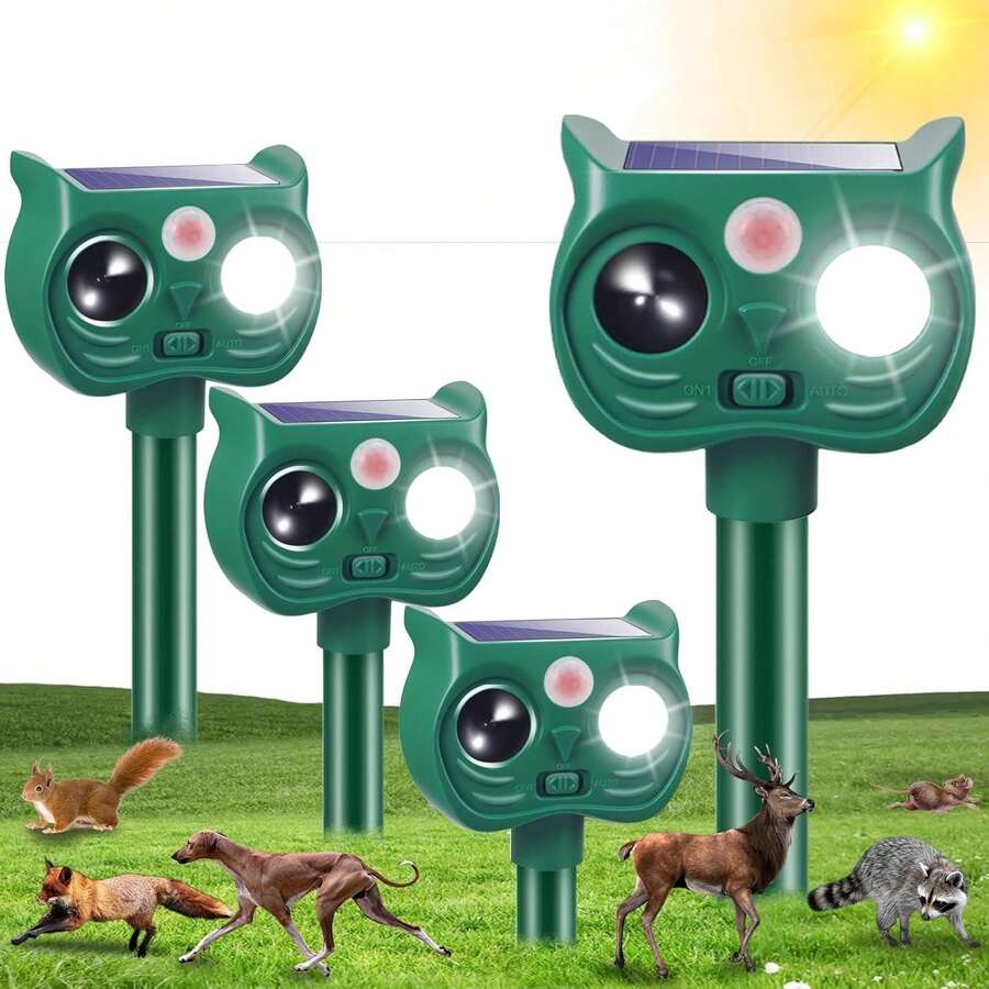 10/4 Pack Ultrasonic Solar Powered Mole Repellers, Groundhog Repellers, Vole Repellers For Lawns, Gardens And Yards To Repel Moles, Voles, Groundhogs, Mice And Other Rodents - 20-45Hz - Xem 1