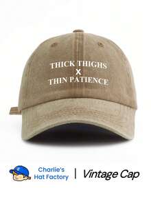 1 Pc Unisex Vintage Washed Baseball Cap - "PRETTY & PETTY" Funny Rhyming Quote Graphic Print - Available In Multi Retro Colors - Soft Texture Adjustable Dad Hat For Sassy Girl & Bestie Gift - 耐心 - 查看 9