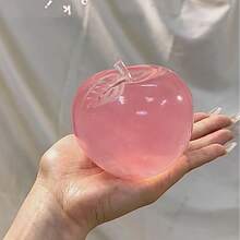 2026新款 - 1个超大粉色水晶挤压球，大苹果造型，超薄外皮，可塑形奶油质地，手工制作，可挤压解压 - 生日礼物 - 节日礼物 - 完美礼物 - 彩色 - 查看 8