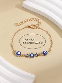 2PCS Diamond-Eyed Heart Bracelet For Women, Fashionable And Simple - SL0040-星星 - 查看 13