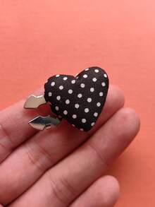1pc/2pcs Elegant Heart-Shaped Geometric Button Decor, Shirt Button Cover Clip-On Button Ornament, Fashion Crystal Cufflinks Suitable For Tuxedo And Wedding Dress Decoration - Black - View 6