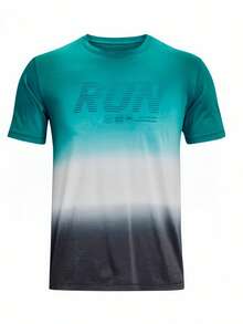 Under Armour Camiseta ajustada de manga corta para hombre para correr, fitness, entrenamiento y actividades deportivas - Verde - Ver 1