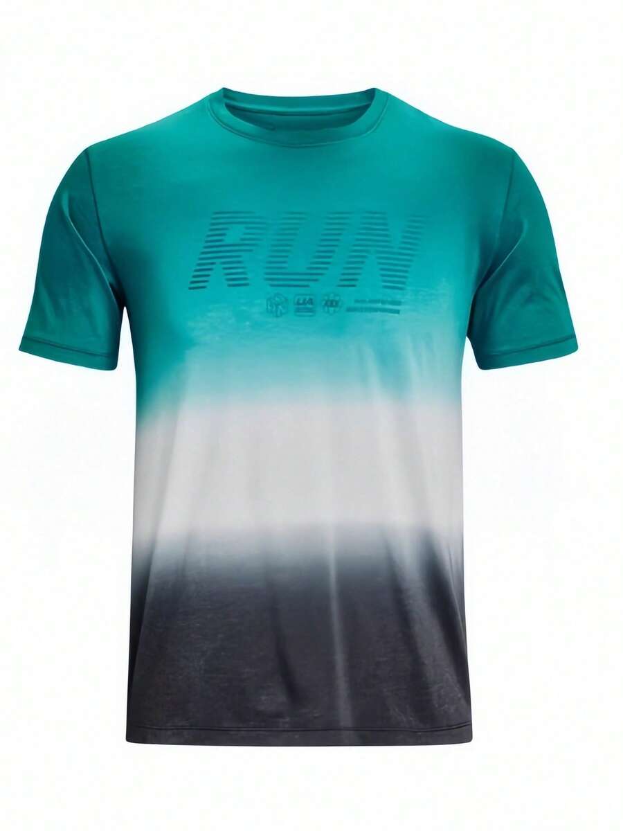 Under Armour Camiseta ajustada de manga corta para hombre para correr, fitness, entrenamiento y actividades deportivas - Verde - Ver 1