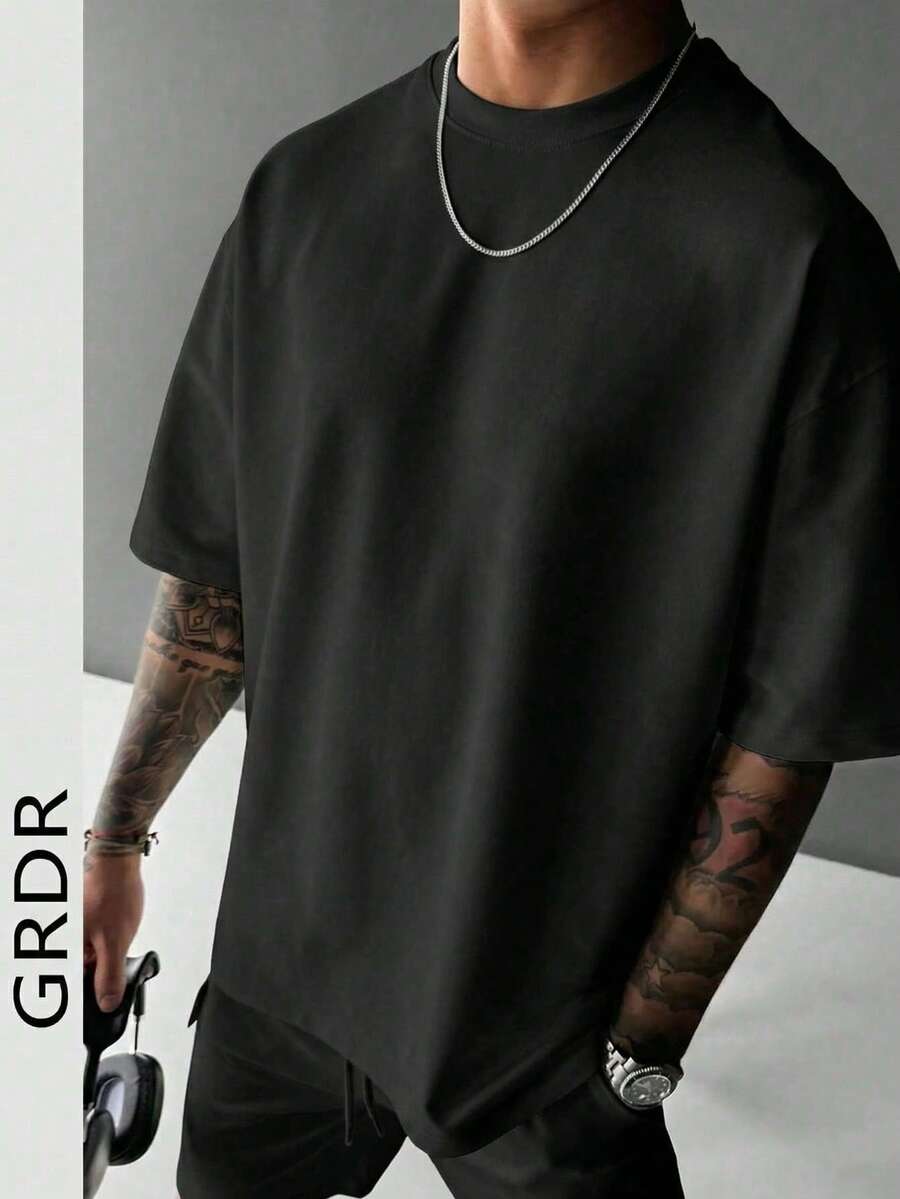 GRDR Men's Round Neck Fashionable Short Sleeve T-Shirt, Casual And