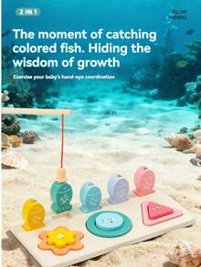 Children's Matching Fishing Puzzle Stacking Blocks Toy, Montessori Early Education Cognitive Matching Fish Toy For Boys And Girls - Multicolor - View 10