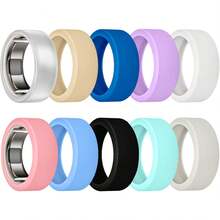 10pcs Oura Ring Protector Covers, Compatible With Oura Ring Gen 4/Ceramic, Oura Ring Gen 3/Galaxy, Elastic Silicone Oura Ring Protective Case, Unisex, Suitable For Fitness & Sports (10 Color Options, Size S (6/7/8/9/10)) - View 8